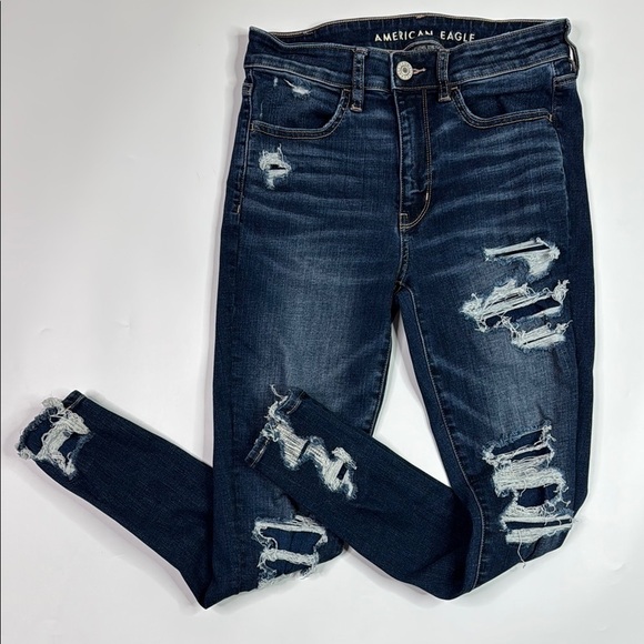 American Eagle Next Level Stretch Hi Rise Jegging Crop Jeans Size 6 - Picture 1 of 11